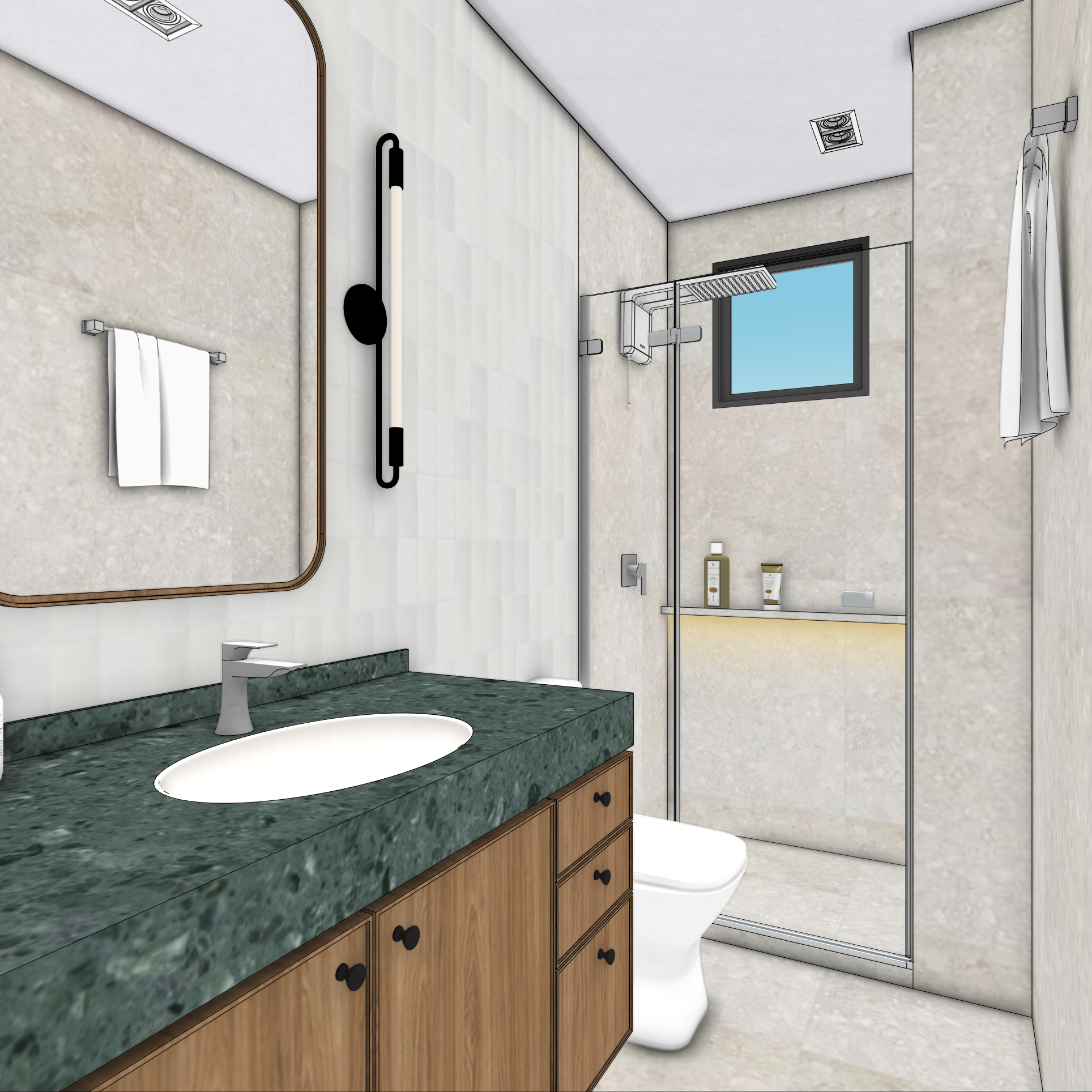 Antes — modelo no SketchUp